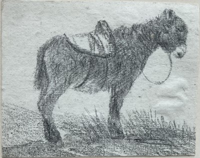 Lot 1177 - George Frost (1745-1821) pencil drawing - A Donkey, 9cm x 11cm, in glazed gilt frame