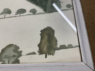 Lot 1073 - *Francis Plummer (1930-2019) watercolour - "Slope of The Darenth Valley", signed and dated '59, titled verso, 38cm x 55cm, in glazed frame