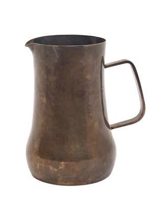Lot 206 - Graham Watling (1930 - 1996), contemporary silver milk jug of baluster form, with planished decoration, (London 1975), maker Graham Watling, 10cm in height, 5ozs.