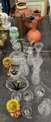 Lot 144 - Deco decanter set and other glass ceramics and metalwares