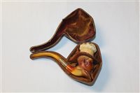 Lot 4077 - Late 19th century meerschaum pipe Carsved in...