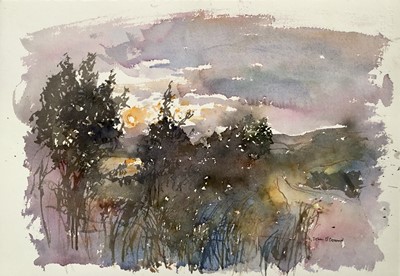 Lot 1097 - *John Scorror O'Connor (1913-2004) watercolour - Track to Dalry, signed, unframed, 40cm x 57cm