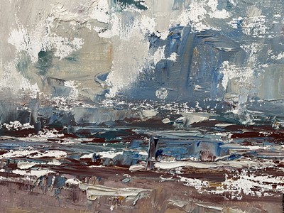Lot 1043 - *Jonathan Trowell (1938-2013) oil sketch on board - Norfolk Coast, signed, 20.5cm x 25.5cm, unframed. Provenance: the artist's studio, thence by family descent