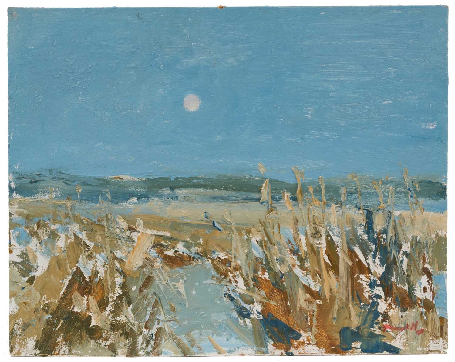 Lot 1044 - *Jonathan Trowell (1938-2013) oil sketch on board - Norfolk Marshes, signed, 20.5cm x 25.5cm, unframed. Provenance: the artist's studio, thence by family descent