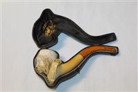 Lot 4083 - Late 19th century meerschaum pipe Carsved in...