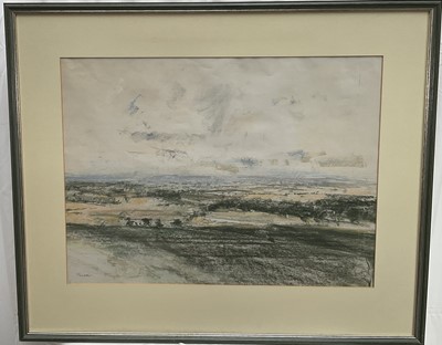 Lot 1060 - *Jonathan Trowell (1938-2013) pastel - Norfolk Landscape, signed, 47cm x 64cm, in glazed frame. Provenance: Chappel Galleries