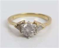 Lot 3358 - Diamond single stone ring with a brilliant cut...