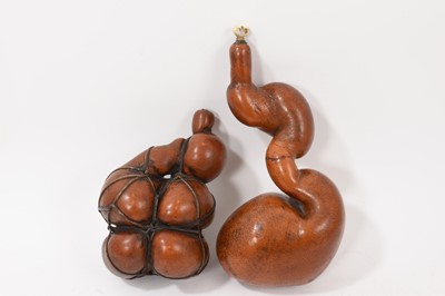 Lot 879 - Two gourd flasks