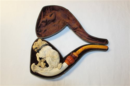 Lot 4075 - Very large late 19th century meerschaum pipe...