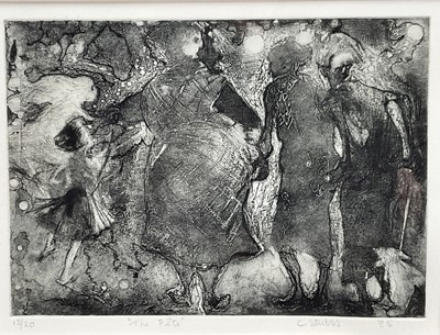 Lot 1119 - Constance Stubbs (1927-2015) signed limited edition etching - "The Fete", 13/20, dated '85, 23.5cm x 32cm, in glazed frame