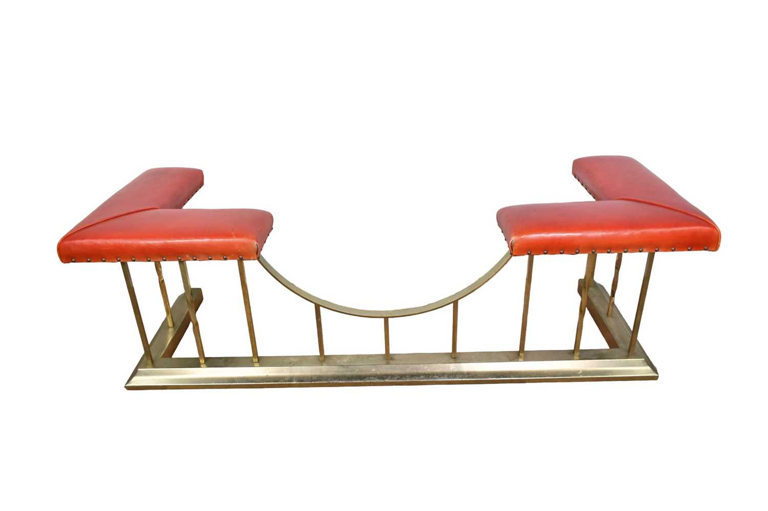 Lot 1237 - Victorian style leather upholstered club fender