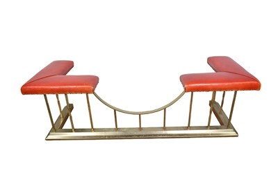 Lot 1237 - Victorian style leather upholstered club fender