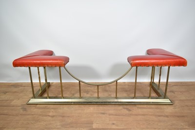 Lot 1237 - Victorian style leather upholstered club fender