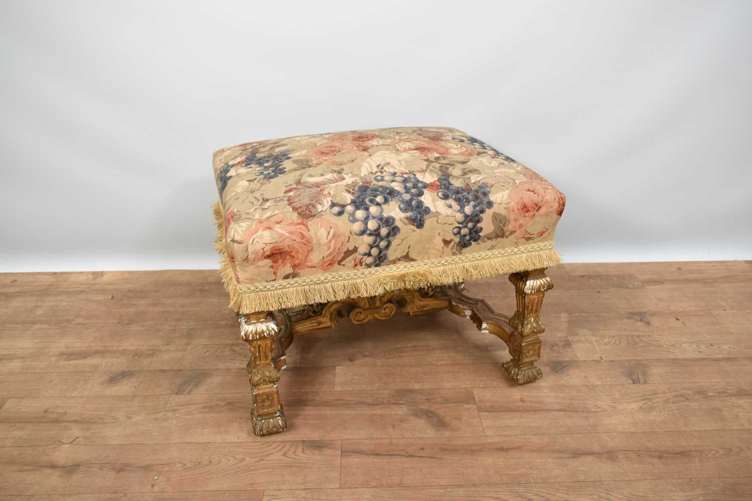 Lot 1238 - 19th century gilt gesso foot stool