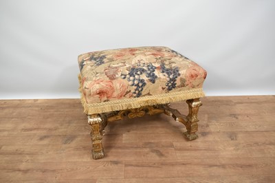 Lot 1238 - 19th century gilt gesso foot stool