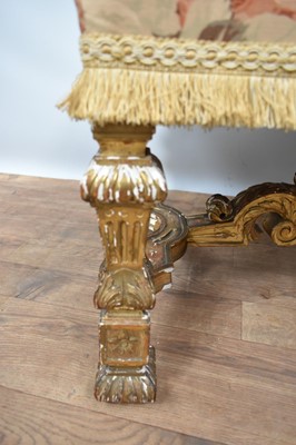 Lot 1238 - 19th century gilt gesso foot stool