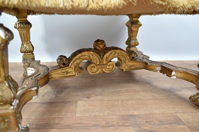 Lot 1238 - 19th century gilt gesso foot stool