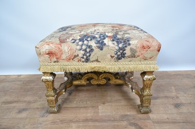 Lot 1238 - 19th century gilt gesso foot stool