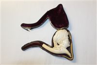 Lot 4074 - Large 19th century meerschaum pipe Carsved...