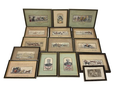 Lot 824 - Collection of Stevengraphs, including two scenes of Columbus, hunting scenes, etc (15)