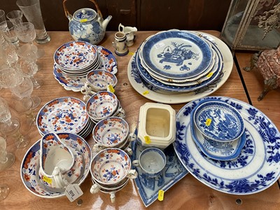 Lot 5018 - Group of ceramics, including 19th century Chinese blue and white plate, Victorian tea set, etc