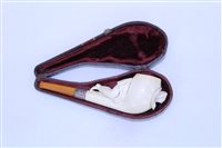 Lot 4025 - Unusual novelty Carsved meerschaum pipe...