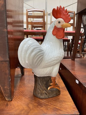 Lot 5027 - Large Chinese 20th century porcelain model of a cockerel, marked to base, 40cm high