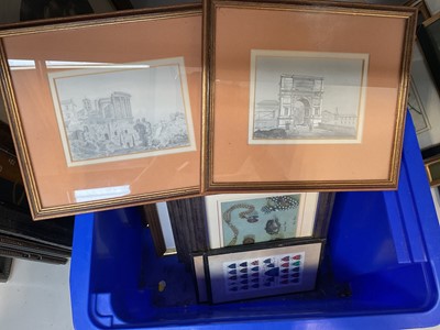 Lot 5030 - Pair of 19th century Italian drawings, together with a selection of prints
