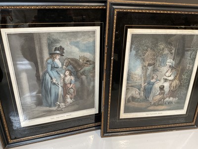 Lot 5031 - Pair of 19th century coloured engravings by Dutterau after George Morland, and other pictures