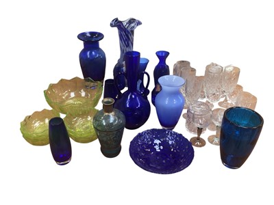 Lot 5060 - Collection of art glass and cut glass to include a Whitefriars Optic vase