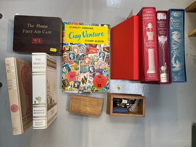 Lot 5062 - Folio Society books, stamp albums, 1930s first aid kit and sundries
