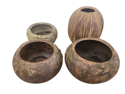 Lot 5095 - Two Joyce Adams plant pots and one vase, together with one other concrete plant pot
