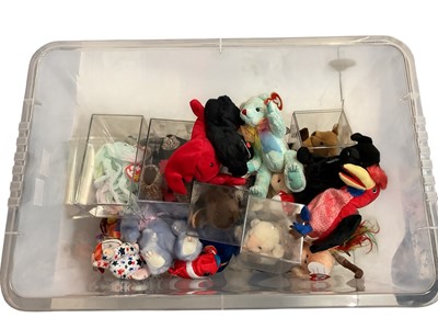 Lot 1725 - Beanie Baby Collection selection of 50+ various dates, including Gobbles, Frills, Bananas, Righty etc