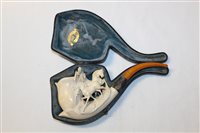 Lot 4073 - Large 19th century meerschaum pipe Carsved...