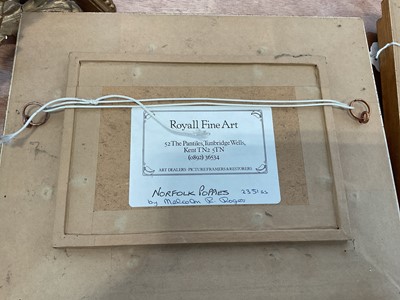 Lot 5107 - Malcolm Rogers, pair of small oil on boards - 'After the Match' and 'Norfolk Poppies', 14.5cm x 9.5cm