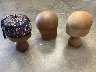 Lot 140 - Three antique hat moulds