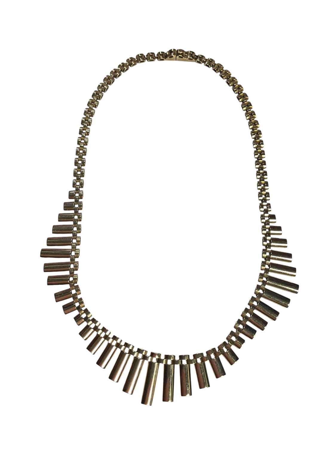 Lot 64 - 9ct gold ‘Cleopatra’ fringe necklace (London 1967)