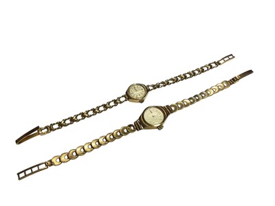 Lot 66 - Two vintage 9ct gold ladies wristwatches, both on 9ct gold bracelets
