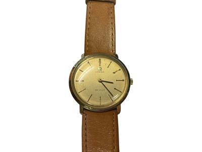 Lot 68 - Omega De Ville gold plated wristwatch on leather strap