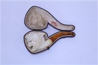 Lot 4022 - Finely Carsved Continental meerschaum pipe,...