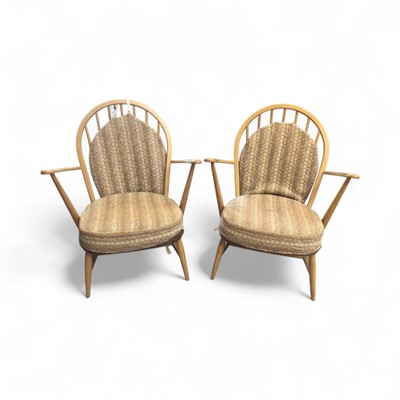 Lot 5399 - Pair of Ercol stick back chairs