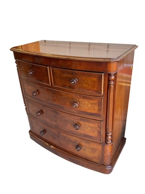 Lot 5391 - Victorian mahogany bow front chest of drawers