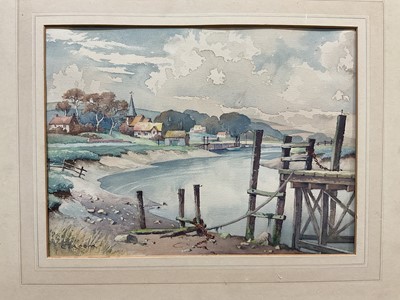 Lot 5209 - Emerson Harold Groom (1890-1983) Watercolour in – Piddinghoe, Sussex (details verso).