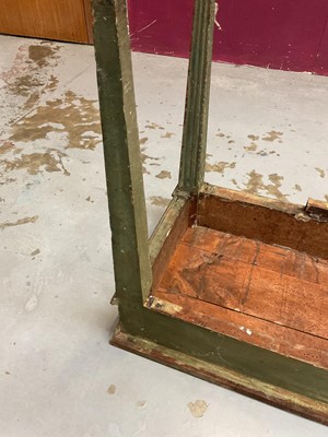 Lot 1500 - Good French Louis XVI green painted side table, the rectangular white marble top supported on a green painted base with carved frieze with central urn mount, on square tapered and fluted legs