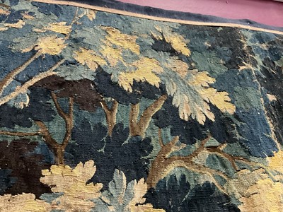 Lot 1502 - Flemish, late 17th / early 18th century Verdure tapestry depicting a sunrise over a bridge Provenance: Joanna Booth, Kings Road, London, 29th September 1990