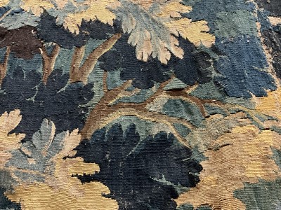 Lot 1502 - Flemish, late 17th / early 18th century Verdure tapestry depicting a sunrise over a bridge Provenance: Joanna Booth, Kings Road, London, 29th September 1990