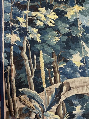 Lot 1502 - Flemish, late 17th / early 18th century Verdure tapestry depicting a sunrise over a bridge Provenance: Joanna Booth, Kings Road, London, 29th September 1990