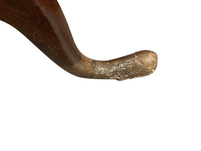 Lot 1505 - George III mahogany tripod table, the circular oak top on turned column and three splayed legs