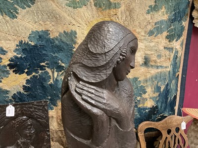 Lot 1514 - *Sir Charles Thomas Wheeler (1892-1974) carved wooden sculpture - The Madonna, believed to be a portrayal of his wife, Muriel, a sculptor and painter in her own right, NB: Wheeler was the...