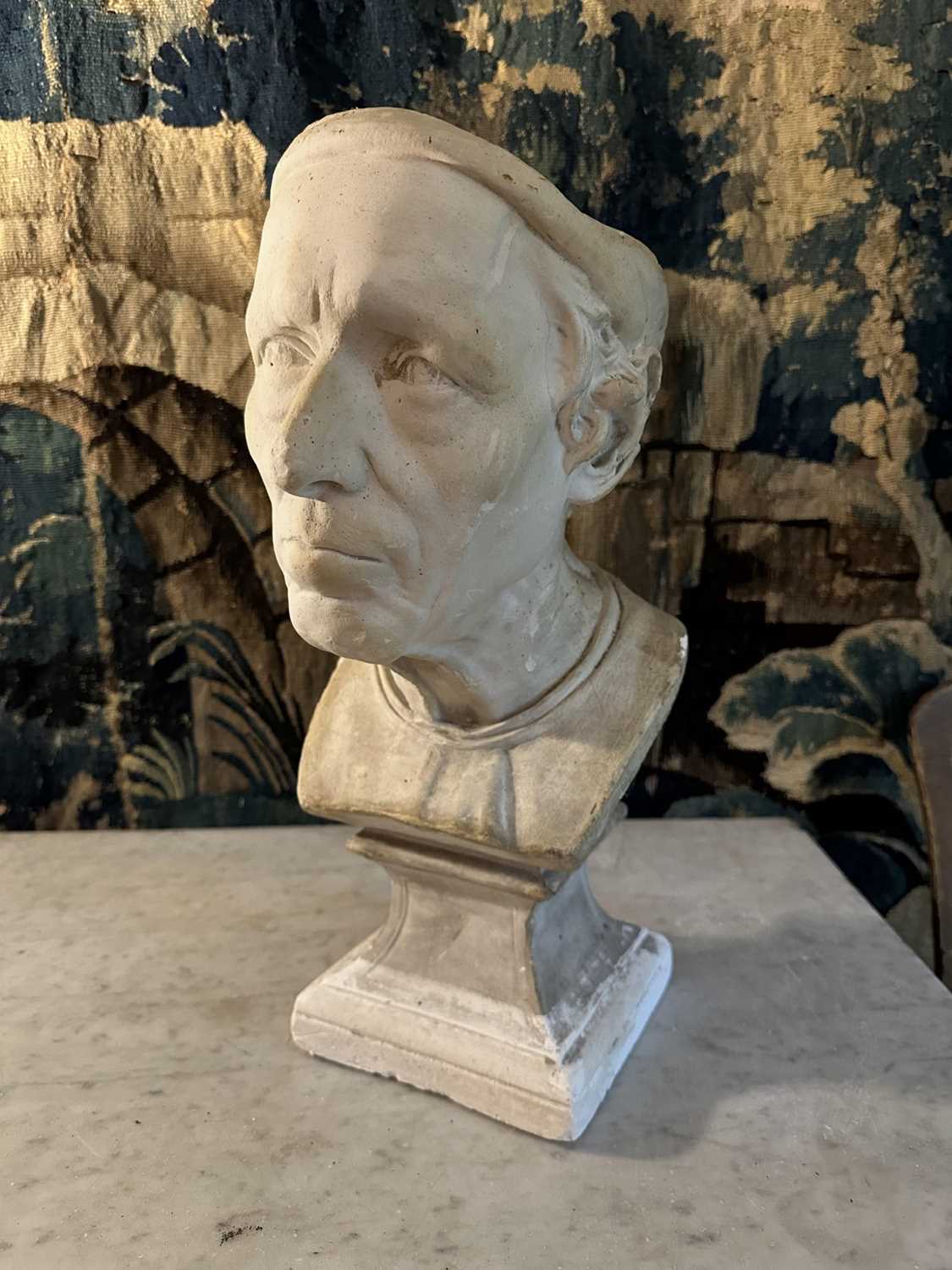 Lot 1515 - Classical plaster bust, probably depicting Girolamo Beniveni, 46cm high